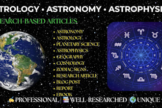 write essays and articles on astronomy and astrology
