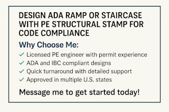 design ada ramp or staircase with pe structural stamp for code compliance