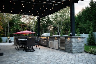 do 3d backyard landscape design with patio pergola deck garden outdoor kitchen
