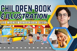 design children book illustration, story book, bible story, activity book, cover