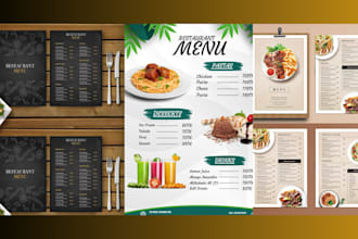 do food menu design, restaurant menu design, food flyer and digital menu