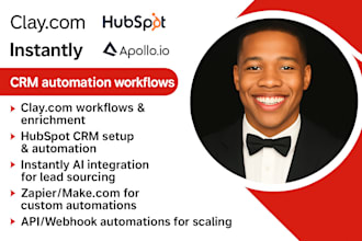 set up clay com CRM, hubspot CRM klaviyo automations