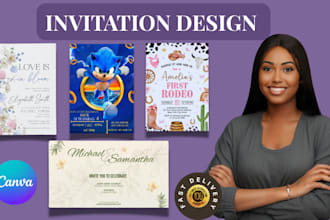 design editable birthday card, digital invitation canva templates for etsy store