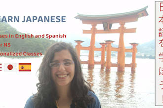teach japanese for beginners n5 or n4 in spanish or english