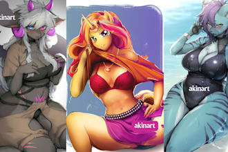 draw anime, furry, nsfw, fursona, and custom furry character art
