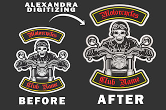 edigitize image for embroidery, logo and patches in dst pes emb design file