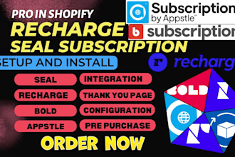 setup shopify subscription recharge seal subscription appstle bold subscription