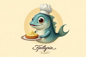 do awesome talapia, pate, animal mascot logo