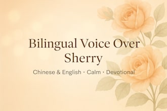 record a soothing chinese and english voiceover with warmth and clarity