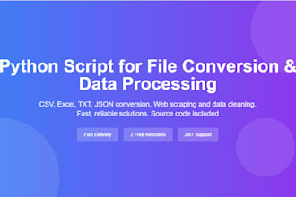 write python scripts for file conversion and data processing