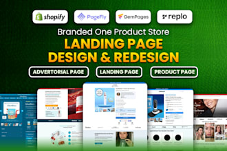 build shopify landing pages in replo, gempages, or funnelish