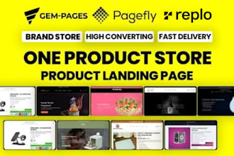 design shopify landing and product pages using pagefly or gempages
