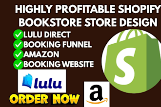 design shopify bookstore with lulu direct bookvault booking funnel amazon