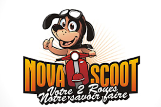 design cartoon mascot motor biker shop logo