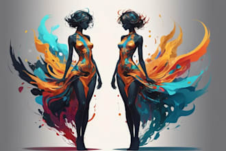 draw a digital abstract art illustration
