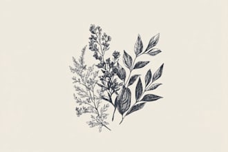 create hand drawn botanical boho logo designs