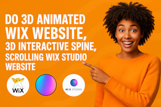do 3d animated wix website, 3d interactive spine, scrolling  wix studio website