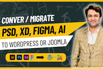 convert figma to wordpress, PSD to wordpress, xd to wordpress joomla