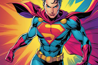 draw you a dc or marvel style comic book superhero