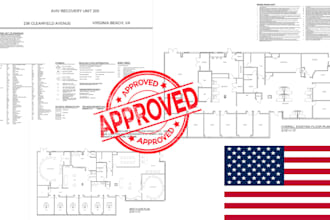 licensed architect permit ready drawing, architect stamp ny, al, tx, ca pe stamp