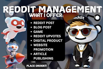 manage reddit post for crypto, memecoin, digital product blog or games