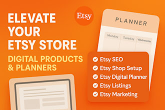 design etsy digital product hyperlinked planner etsy marketing