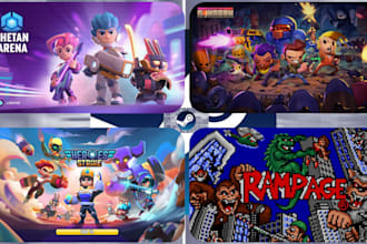 steam capsule art, game banner, ui, game poster, game logo and steam graphics