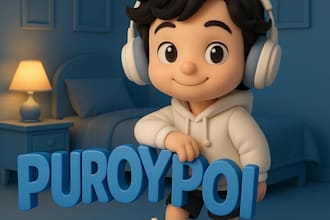 do a customized 3d cartoon style design cover photo