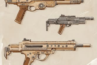 design detailed 3d weapons with an epic style