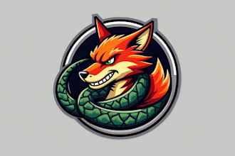 design awesome snack fox mascot logo for you with express delivery