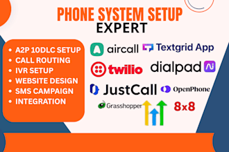 setup ringcentral twilio aircall 8x8 3cx openphone nextiva ooma ivr phone setup