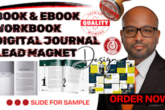 design self help book, ebook lead magnet, workbook, journal, pdf, brochure, sop