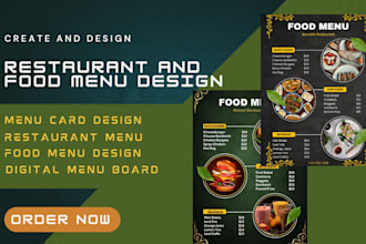 design digital menu board menu card drink menu flyer menu chalkboard menu