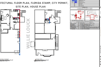 do architectural floor plan, florida stamp, city permit, site plan, house plan