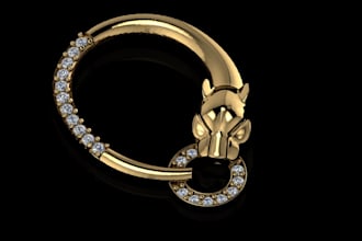 design a luxury gold panther pendant