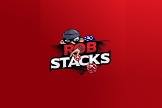design poker player robs opponents chip stacks logo