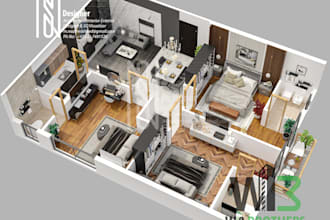 realistic high quality 3d floor plans and cutaway views