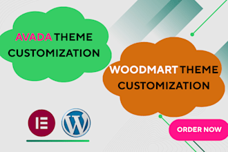 create a complete website using avada or woodmart  theme