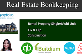 bookkeep for property, real estate on quickbooks online and xero