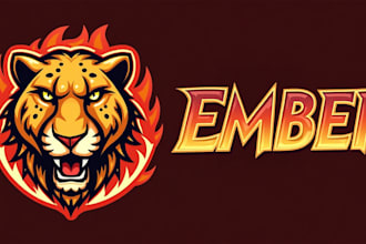 design outstanding ember tiger head mascot logo with new concept