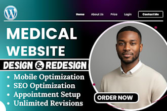 medical website design, healthcare website, dental website, therapy website