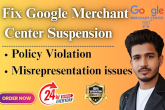 fix google merchant center suspension, misrepresentation and policy violations