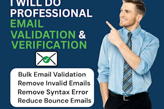 clean, verify and validate your email list to reduce bounce and improve deliver
