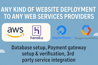 deploy web app to AWS, digital ocean, heroku as devops and full stack developer