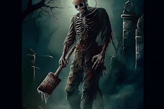 do a fantasy horror character art based on your idea