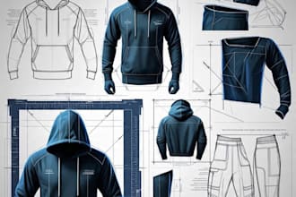 create clothing tech pack fashion tech pack with flat sketches apparel tech pack