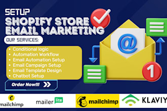 setup shopify email marketing sms flows automation klaviyo mailchimp mailerlite