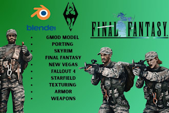 edit, create or port custom mods for gmod, skyrim, fallout, ffxiv, starfield mod