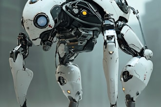 draw mecha robot concept and friendship portrait