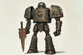draw a warhammer illustration based on your description